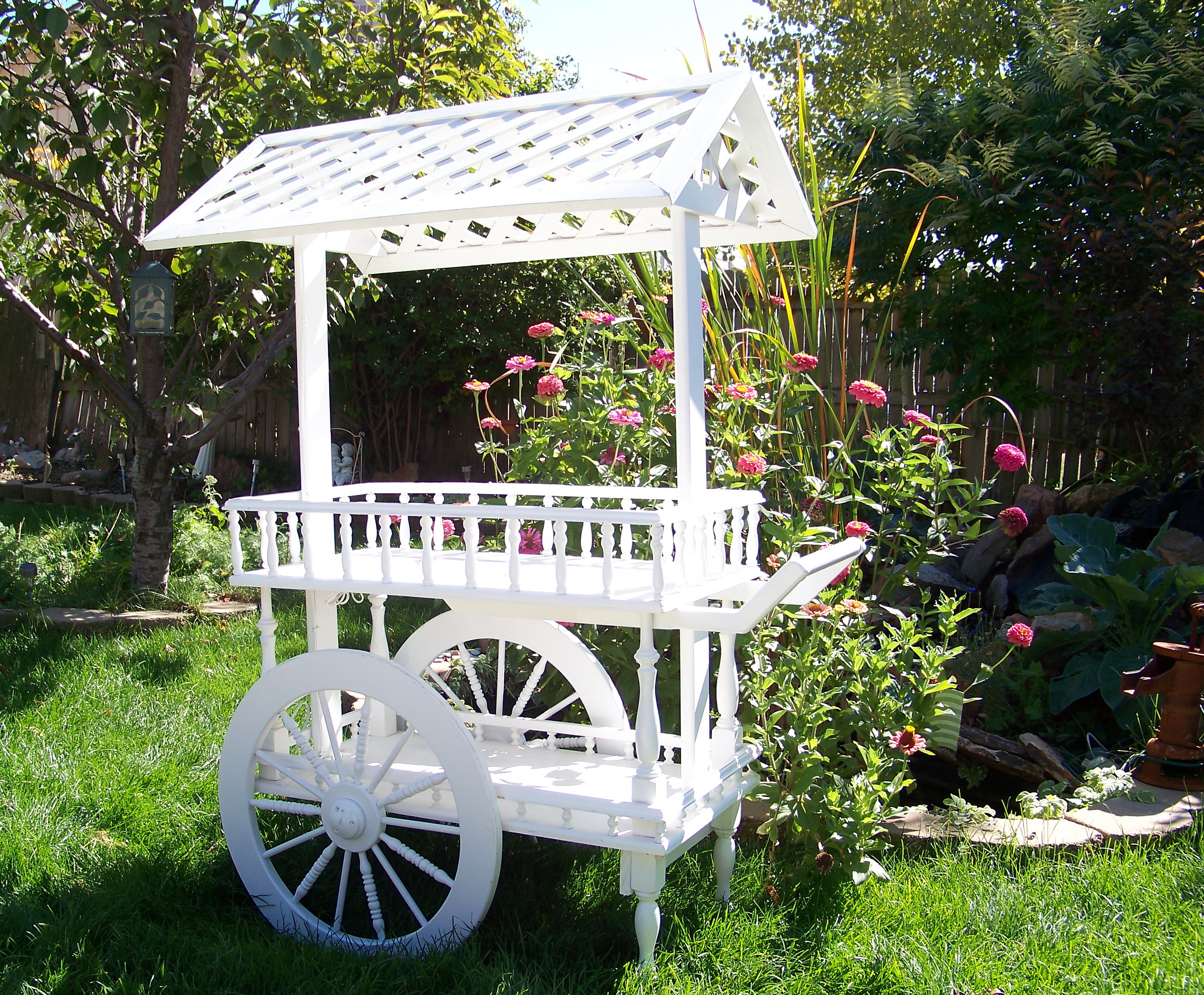 lighted candy cart