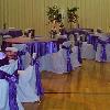 Purple Satin Silk Overlays and Chair Sashes