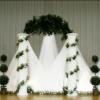 Tulle cross pillar backdrop